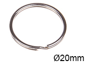 legatoria Anelli portachiavi in metallo nichelato 20mm diametro interno: 17,1mm, diametro esterno: 20,2mm, spessore filo: 1.4mm.