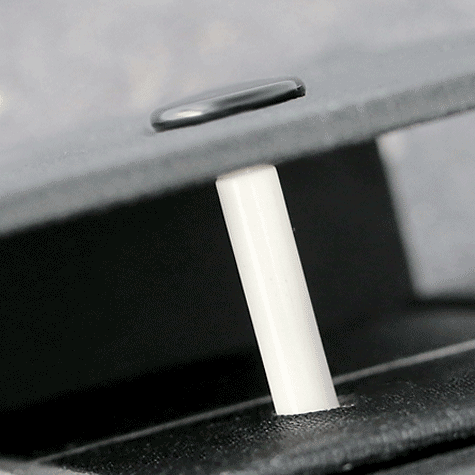 legatoria Bottoneautomaticoapressionecondistanziale da 12 mm NERO VERNICIATO, testa diametro 12.4 mm. Capacit perno 12 mm. Il bottone  composto da 4 pezzi*.