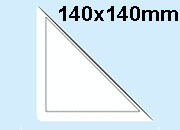 gbc Tasca triangolare adesiva in vinile trasparente  (colla acrilica trasparente) 140x140mm 3EL10019.