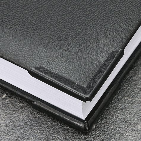 legatoria Angolino metallico nero 31mm per lato, protegge copertine spesse fino a 1.5mm*.