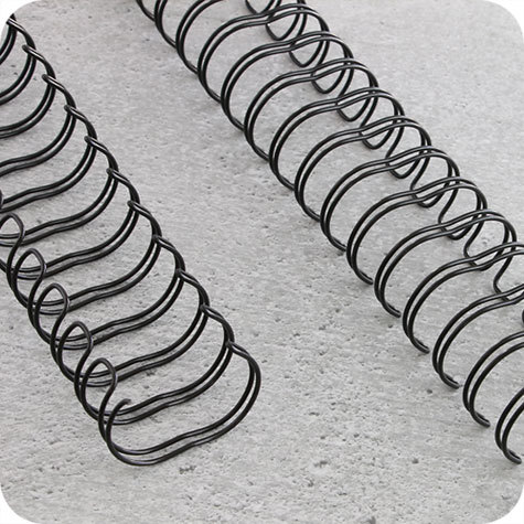 legatoria Spirali metalliche 23anelli, 22,2mm NERO BIANCO, passo 2:1, lunghezza 297mm, spessore 22,2mm (7-8 pollice), per rilegare fino a 190 fogli da 80 grammi.