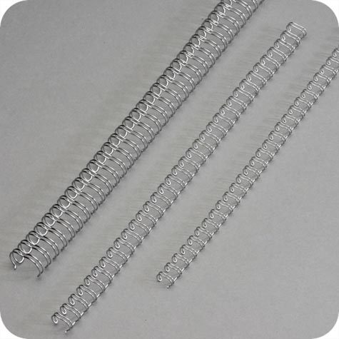legatoria Spirali metalliche 16anelli, 19,1mm ARGENTO passo 2:1, lunghezza 210mm, spessore 19,1mm (3-4 pollice), per rilegare fino a 160 fogli da 80 grammi.