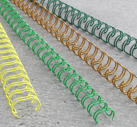 legatoria Spirali metalliche 34anelli, 6,4mm BIANCO passo 3:1, lunghezza 297mm, spessore 6,4mm (1-4 pollice), per rilegare fino a 45 fogli da 80 grammi.