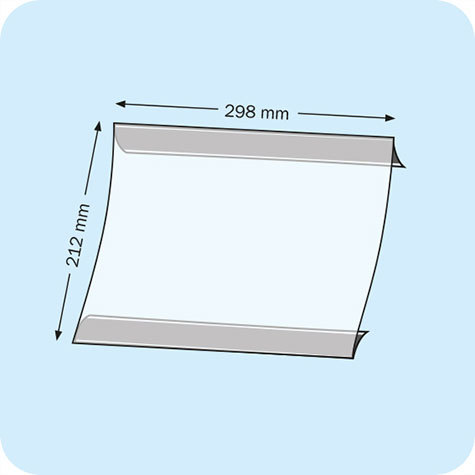 legatoria Porta cartello A4, orizzontale magnetico SEMITRASPARENTE, con 2 STRIP MAGNETICI, ormato A4 (298x212mm). In PVC rigido da 400 micron antiriflesso.