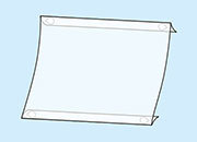 legatoria Porta cartello A5, orizzontale autoadesivo SEMITRASPARENTE, con 4 DISCHI ADESIVI, formato A5 (210x148mm). In PVC rigido da 400 micron antiriflesso LEG3303