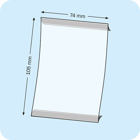 legatoria Porta cartello A7, verticale magnetico SEMITRASPARENTE, con 2 strip MAGNETICI posteriori 74x15x1mm, formato A7 (105x74mm). In PVC rigido da 400 micron antiriflesso.