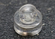 legatoria Occhiello magnetico 16 TRASPARENTE, in plastica, con magnete al neodimio. Diametro 16mm, alto 16mm, calamita con grado magnetico N35 (forza di attrazione massima:1500g) LEG3342