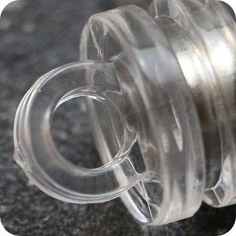 legatoria Occhiello magnetico 16 TRASPARENTE, in plastica, con magnete al neodimio. Diametro 16mm, alto 16mm, calamita con grado magnetico N35 (forza di attrazione massima:1500g).