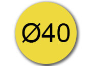 legatoria Bollini autoadesivi colorati diametro 40mm GIALLO, adesivo permanente, in rotolo LEG3546