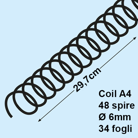 legatoria Spirali metalliche 23anelli, 7,9mm ARGENTO passo 2:1, lunghezza 297mm, spessore 7,9mm (5-16 pollice), per rilegare fino a 60 fogli da 80 grammi.