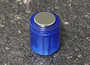 legatoria Bottoni magnetici diametro10mm. BLUtrasparente. cilindrici diametro cilindro 14mm, altezza cilindro19mm. Calamita con grado magnetico N38 (forza di attrazione massima:1900g).
