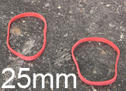legatoria Elastici a fascetta diametro 25mm ROSSO, sezione 3x1mm.