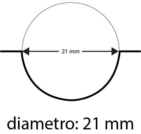 legatoria Fustella Mezzaluna appendini calendari diametro21mm Mezzaluna per fustellatrice-arrotonda angoli 21mm.
