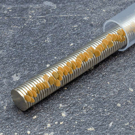 legatoria Calamita cilindrica adesiva, diametro 10mm Calamita cilindrica in ferrite diametro 10mm, altezza 1mm (forza di attrazione: 500g), con adesivo eprmanente al polo negativo.