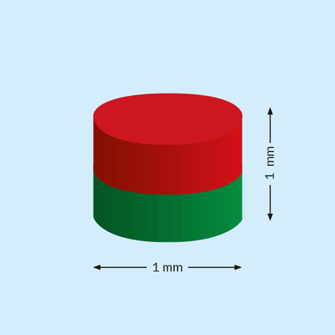 legatoria Calamita diametro 1mm. spessore 1mm Calamita cilindrica in ferrite diametro 1mm, spessore 1mm (forza di attrazione: 30g).
