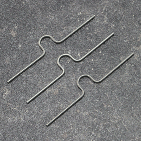 legatoria Appendino calendari, 100mm, ARGENTO con mezzaluna EXTRA GRANDE (alta 15mm), lunghezza 100mm, spessore 2mm.