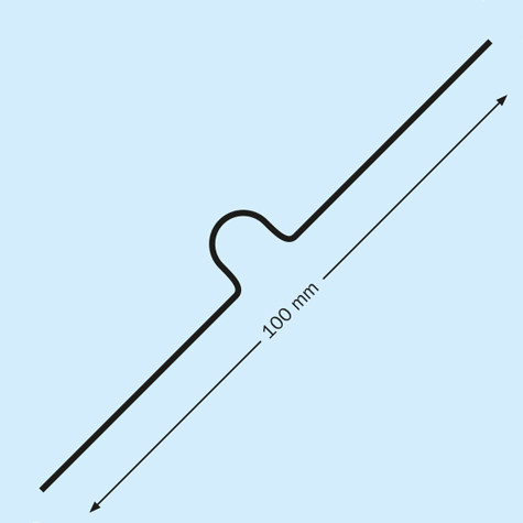 legatoria Appendino calendari, 100mm, ARGENTO con mezzaluna EXTRA GRANDE (alta 15mm), lunghezza 100mm, spessore 2mm.