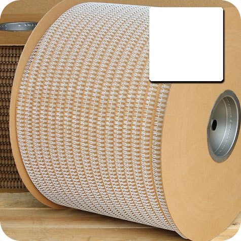 legatoria Spirali metalliche bobina 25,4mm BIANCO passo 2:1, spessore 25,4mm (1 pollice), 4.500 anelli, per rilegare fino a 220 fogli da 80 grammi.