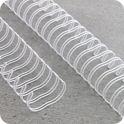 legatoria Spirali metalliche bobina 12,7mm BIANCO passo 3:1, spessore 12,7mm (1-2 pollice), 25.000 anelli, per rilegare fino a 105 fogli da 80 grammi.