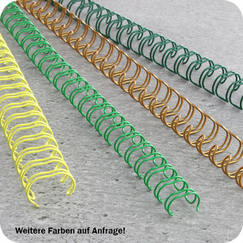 legatoria Spirali metalliche bobina 11,1mm BIANCO passo 3:1, spessore 11,1mm (7-16 pollice), 32.000 anelli, per rilegare fino a 90 fogli da 80 grammi.