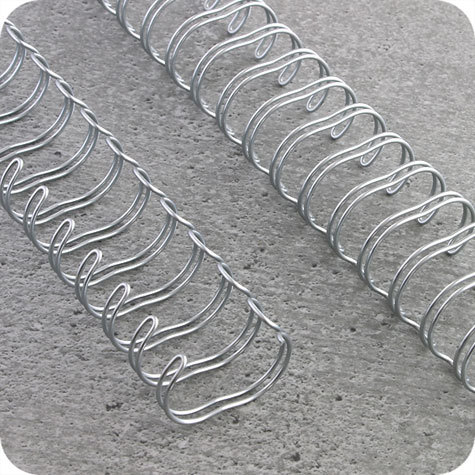 legatoria Spirali metalliche bobina 19,1mm ARGENTO passo 2:1, spessore 19,1mm (3-4 pollice), 8.000 anelli, per rilegare fino a 160 fogli da 80 grammi.