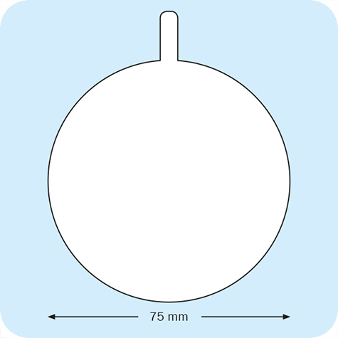 legatoria Bollini biadesivi diametro 75mm adesivo permanente da entrambi i lati, con strap per agevolare la rimozione del bollino dalla pellicola, in rotolo.