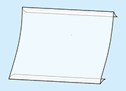 legatoria Porta cartello autoadesivo. A2 orizzontale SEMITRASPARENTE, formato A2 (420x596mm) In PVC rigido da 400 micron antiriflesso Con 2 strip adesivi. .