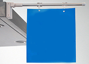 legatoria Porta Banner a base magnetica Per Banner larghi 400 mm. Supporto in tubo di alluminio con 2 clip di appensione trasparenti e base magentica inclinabile LEG4211