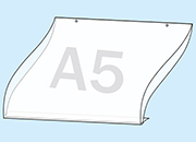 legatoria Porta cartello A5, orizzontale appendibile TRASPARENTE, con 2 FORI PER APPENSIONE (5mm), formato A5 (210x165mm). In PVC rigido da 400 micron antiriflesso LEG4334