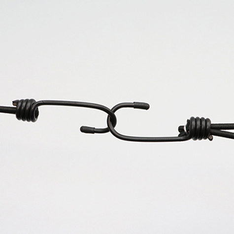 legatoria Corda elastica, gancio metallico 150mm Con cordino elastico intrecciato PE, 4mm di spessore, nero.