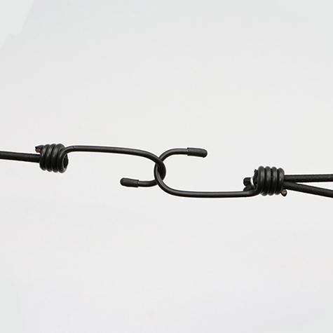 legatoria Corda elastica, gancio metallico 200mm Con cordino elastico intrecciato PE, 4mm di spessore, nero.
