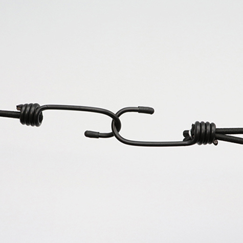legatoria Corda elastica, gancio metallico 350mm Con cordino elastico intrecciato PE, 4mm di spessore, nero.