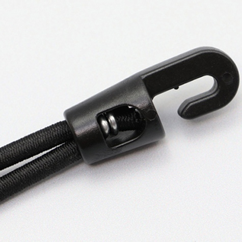legatoria Corda elastica, gancio plastico 300mm Con cordino elastico intrecciato PE, 4mm di spessore, nero.