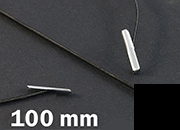 legatoria Elastico con 2 capicorda, lunghezza 100mm NERO, lunghezza 100mm (compresi i 2 capicorda), elastico a sezione tonda rivestito in tessuto, spessore 1mm.