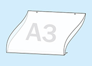 legatoria Porta cartello A3 orizzontale appendibile SEMITRASPARENTE, con 2 FORI PER APPENSIONE (5mm), formato A3 (298x421mm) aperto su due lati. In PVC rigido da 400 micron antiriflesso LEG4396