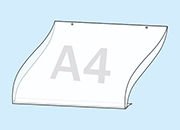 legatoria Porta cartello A4 orizzontale appendibile SEMITRASPARENTE, con 2 FORI PER APPENSIONE (5mm), formato A4 (211x300mm). In PVC rigido da 400 micron antiriflesso.