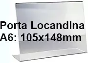 PortaLocandinaPlexiglass, DaTavoloMonofacciale, A6orizzontale, 105x148mm LEG4436