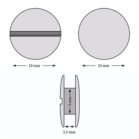legatoria Teste per Viti sepolte in plastica NERO, diametro testa 12mm.