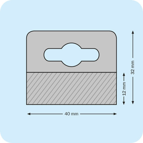 legatoria Appendini trasparenti autoadesivi per blister 40x32mm foratura standard europea. In PET trasparente da 400 micron, per oggetti fino a 500 grammi. In rotolo.