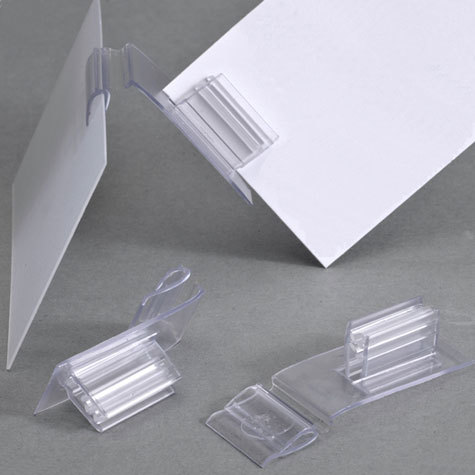 legatoria Porta cartellino per binari flessibile TRASPARENTE, in plastica, 20x38mm, angolo di 90 gradi.