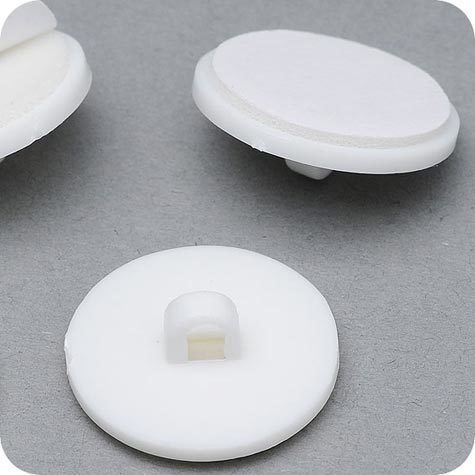 legatoria Basetta autoadesive con occhiello, diametro 20mm BIANCO, in plastica bianca, sezione rotonda.