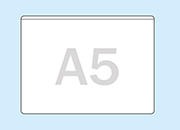 legatoria Busta autoadesiva A5 (148x210mm) in vinile trasparente (colla acrilica trasparente), apertura sul lato lungo.