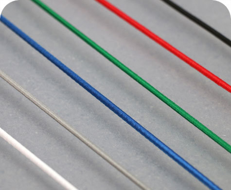 legatoria Cordino elastico, spessore 2mm BLU MEDIO, a fibre elastiche intrecciate, rivestito in tessuto, 3,37gr-m.
