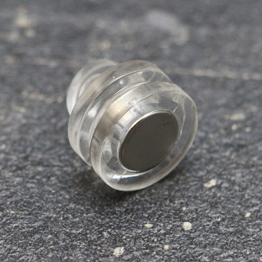 legatoria Basetta magnetica con gancio, diametro 16mm TRASPARENTE, sezione rotonda.