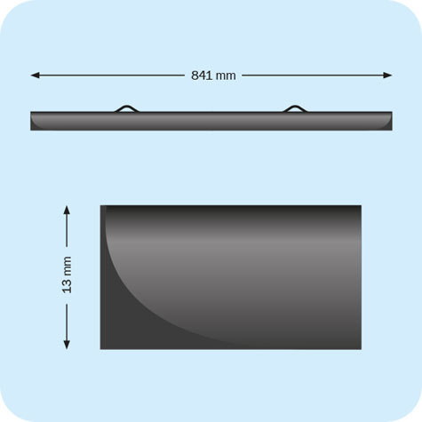 legatoria Listelli appendi poster in PVC, 841mm BIANCO. In PCV rigido, spessore 13mm, consiste in una coppia di listelli (superiore ed inferiore). Il listello superiore e dotato di due ganci per l’appensione.