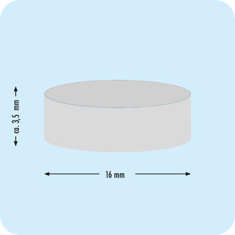 legatoria Porta CD a bottone autoadesivo BIANCO, diametro 16mm, spessore 3,5mm.