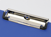 legatoria Molletta fermacarta 115x35mm. gommata NICHELATA, Angoli gommati, contiene fino a 100 fogli (10mm), interasse rivetti 87mm. rivetti non inclusi LEG85