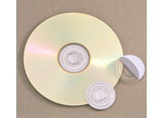 legatoria Porta CD a bottone autoadesivo TRASPARENTE, diametro 35mm, in plastica con linguetta.