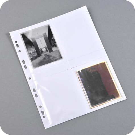 legatoria Buste portafoto 9X13cm TRASPARENTE, formato A4, a perforazione universale, per archiviare 8 foto (4 davanti e 4 dietro) in verticale.