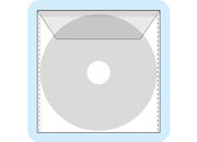 legatoria Busta porta CD non adesiva TRASPARENTE, 129x130mm, con patella di chiusura, forma quadrangolare 3EL10715